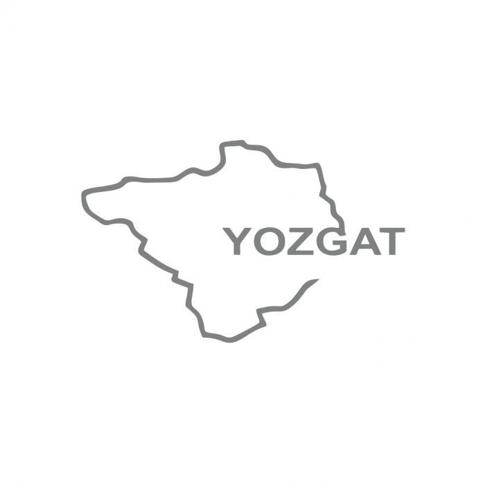 Yozgat Harita Araba Sticker 17x17 Cm Gri