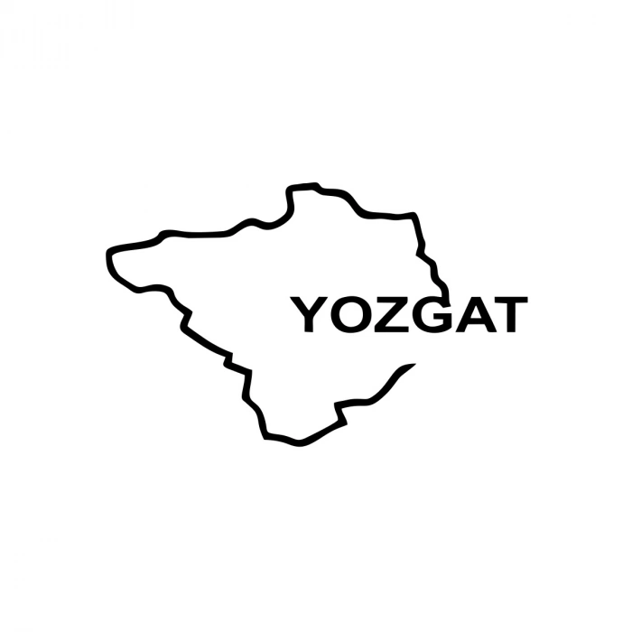 Yozgat Harita Araba Sticker 17x17 Cm Siyah