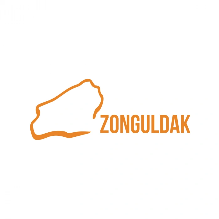 Zonguldak Harita Araba Sticker 17x17 Cm Turuncu