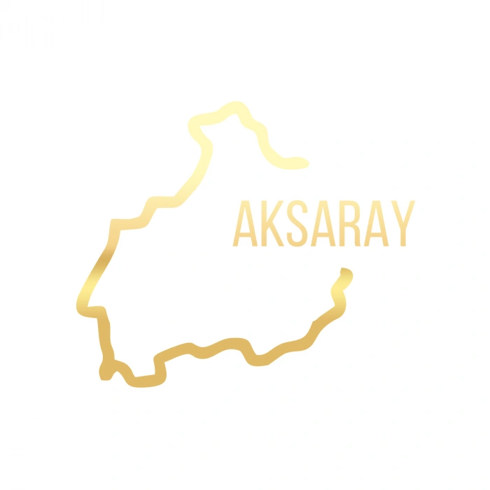 Aksaray Harita Araba Sticker 17x17 Cm Gold