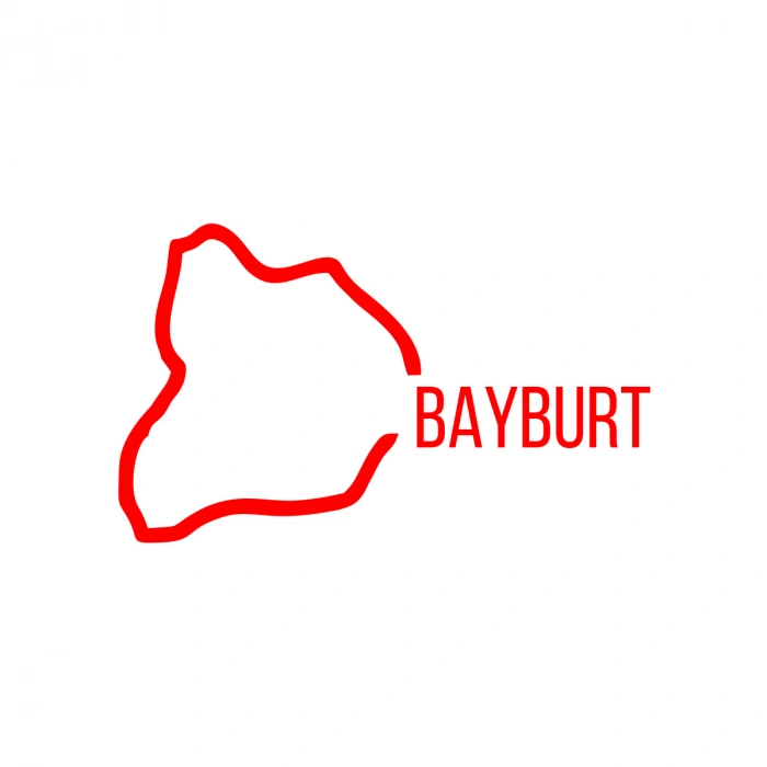 Bayburt Harita Araba Sticker 17x17 Cm Kırmızı