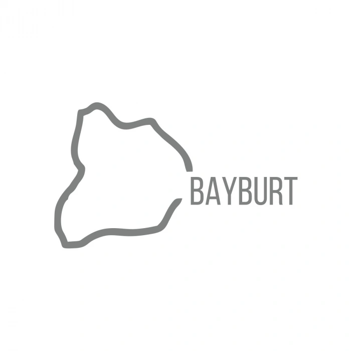 Bayburt Harita Araba Sticker 17x17 Cm Gri