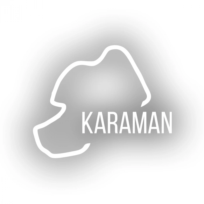 Karaman Harita Araba Sticker 17x17 Cm Beyaz