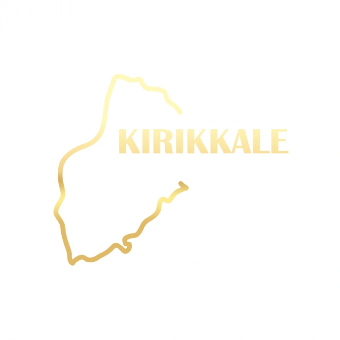 Kırıkkale Harita Araba Sticker 17x17 Cm Gold