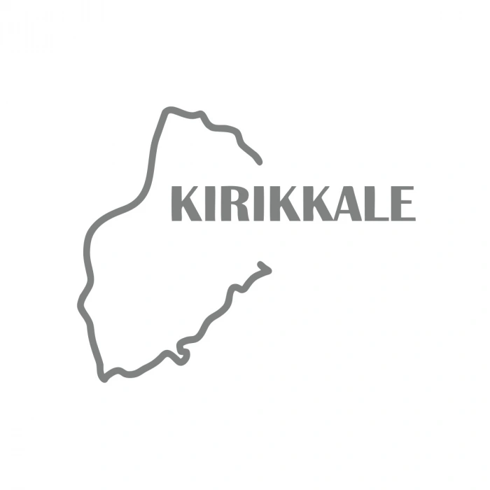 Kırıkkale Harita Araba Sticker 17x17 Cm Gri