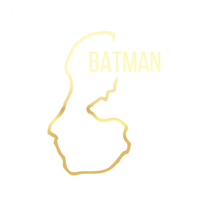 Batman Harita Araba Sticker 17x17 Cm Gold