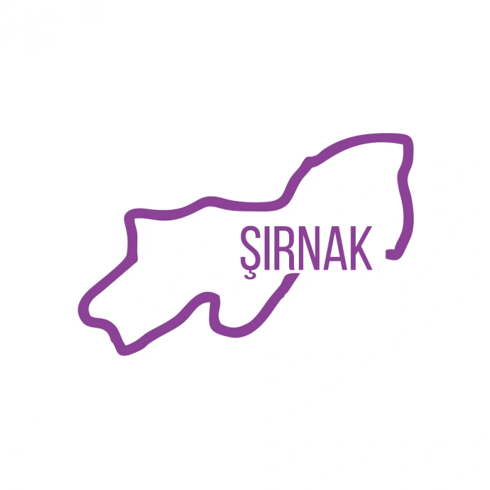 Şırnak Harita Araba Sticker 17x17 Cm Mor