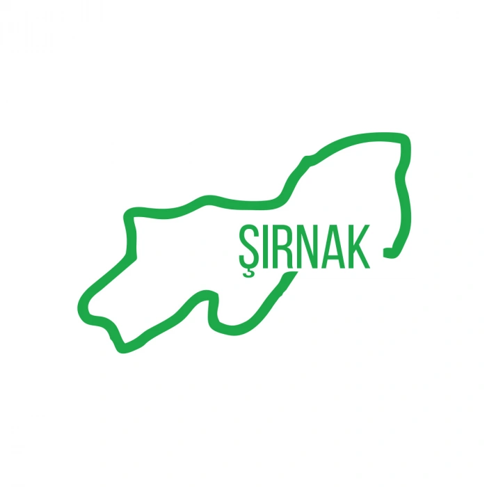 Şırnak Harita Araba Sticker 17x17 Cm Yeşil