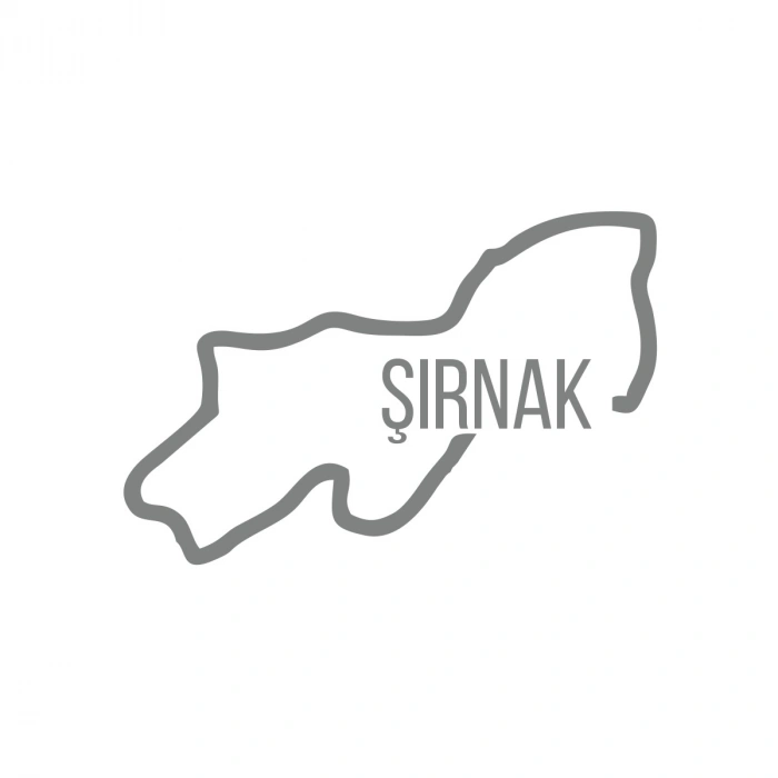 Şırnak Harita Araba Sticker 17x17 Cm Gri