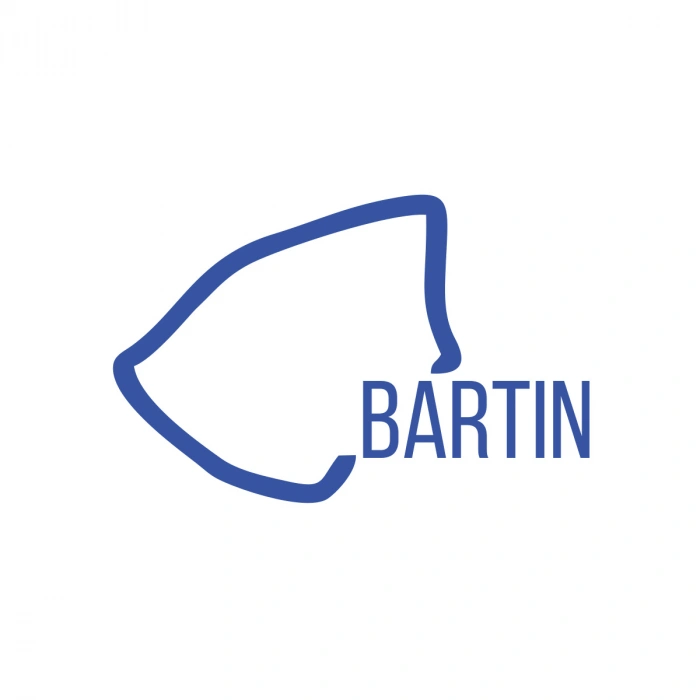 Bartın Harita Araba Sticker 17x17 Cm Mavi