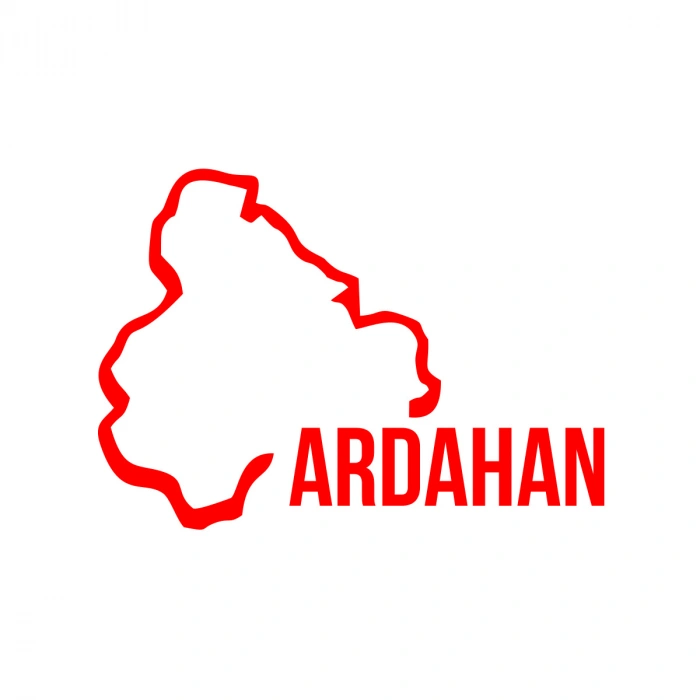 Ardahan Harita Araba Sticker 17x17 Cm Kırmızı