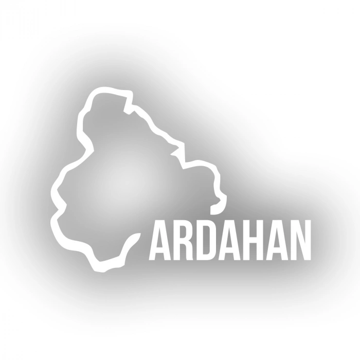 Ardahan Harita Araba Sticker 17x17 Cm Beyaz