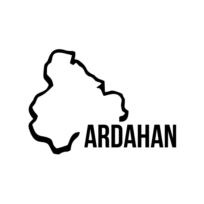 Ardahan Harita Araba Sticker 17x17 Cm Siyah