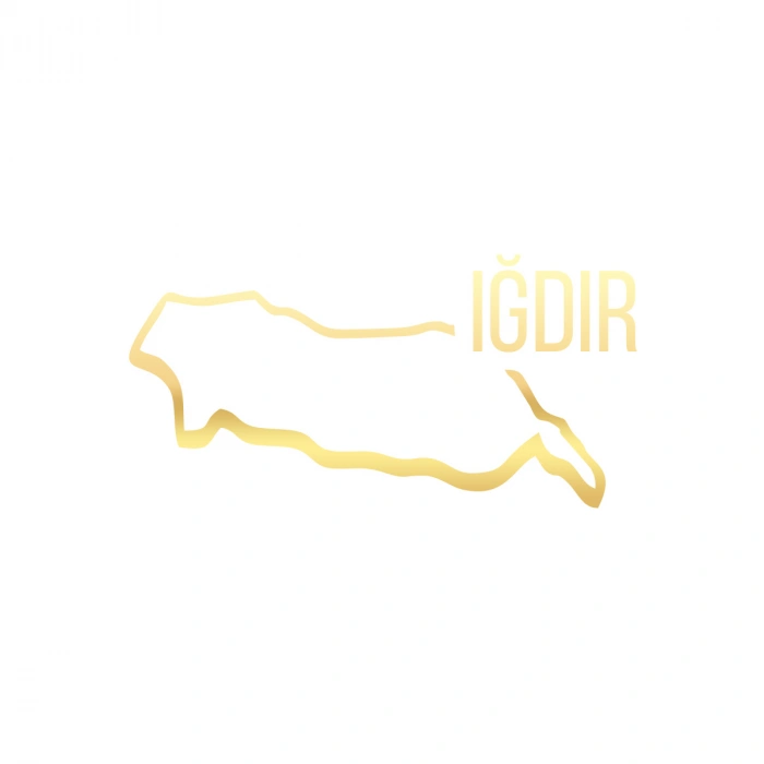 Iğdır Harita Araba Sticker 17x17 Cm Gold