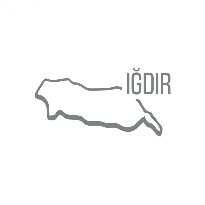 Iğdır Harita Araba Sticker 17x17 Cm Gri
