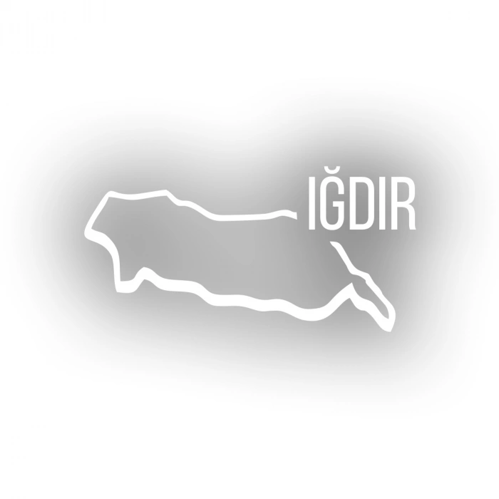 Iğdır Harita Araba Sticker 17x17 Cm Beyaz