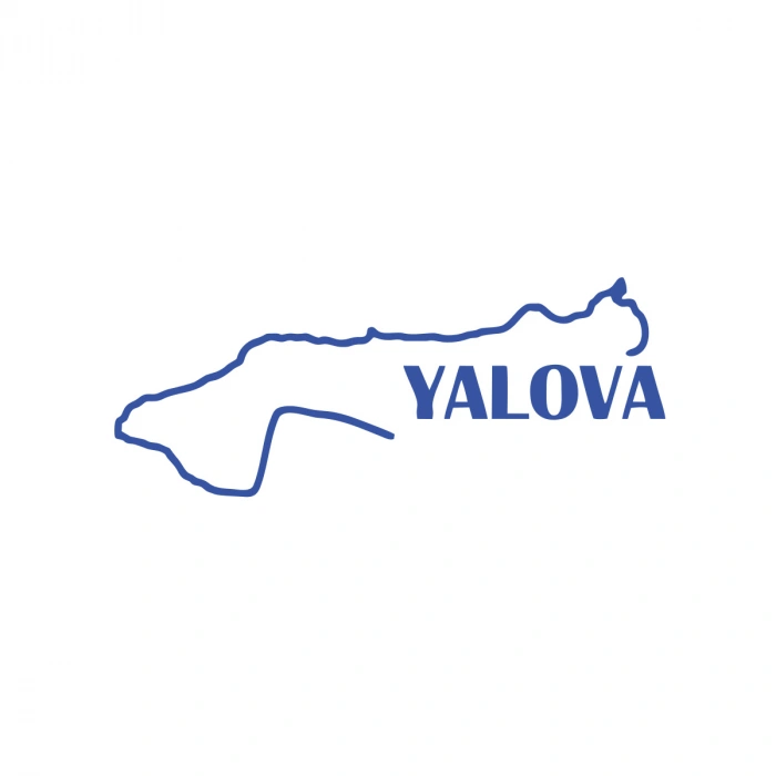 Yalova Harita Araba Sticker 17x17 Cm Mavi