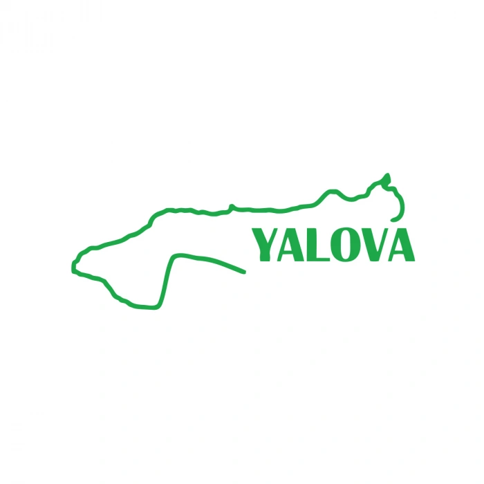 Yalova Harita Araba Sticker 17x17 Cm Yeşil