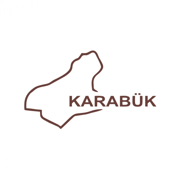 Karabük Harita Araba Sticker 17x17 Cm Kahverengi