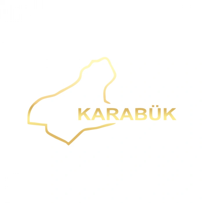 Karabük Harita Araba Sticker 17x17 Cm Gold