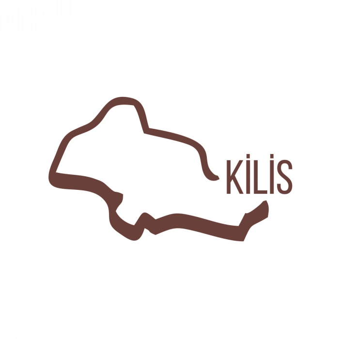 Kilis Harita Araba Sticker 17x17 Cm Kahverengi