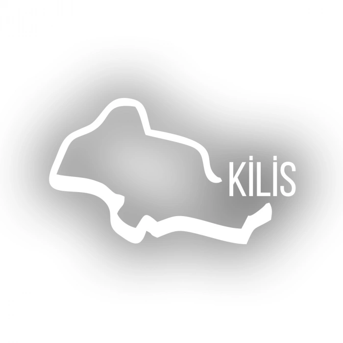 Kilis Harita Araba Sticker 17x17 Cm Beyaz
