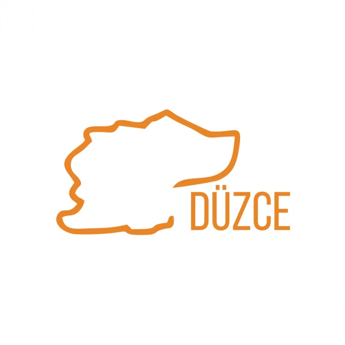 Düzce Harita Araba Sticker 17x17 Cm Turuncu