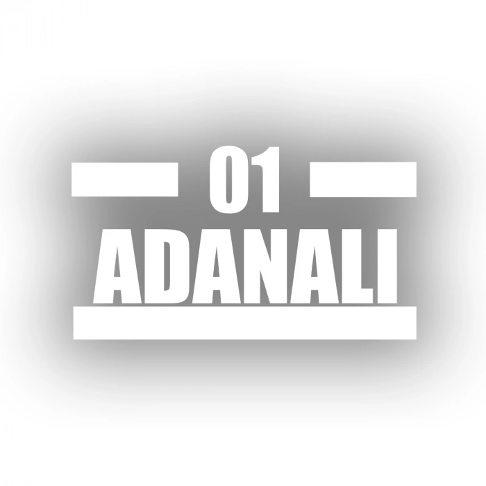 01 Adanalı Araba Sticker 17x17 Cm Beyaz