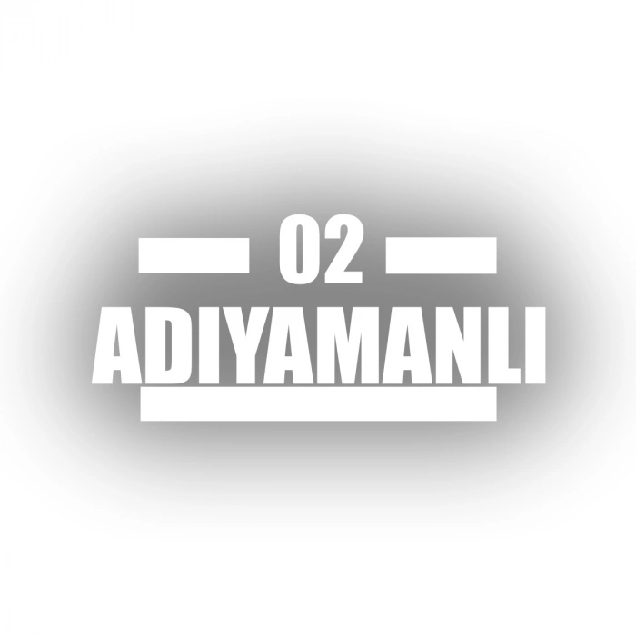 02 Adıyamanlı Araba Sticker 17x17 Cm Beyaz
