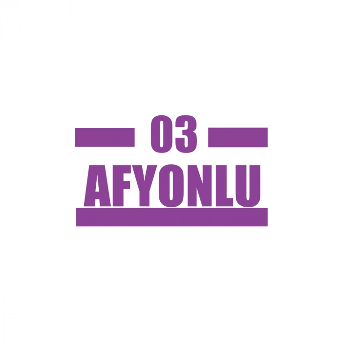 03 Afyonlu Araba Sticker 17x17 Cm Mor