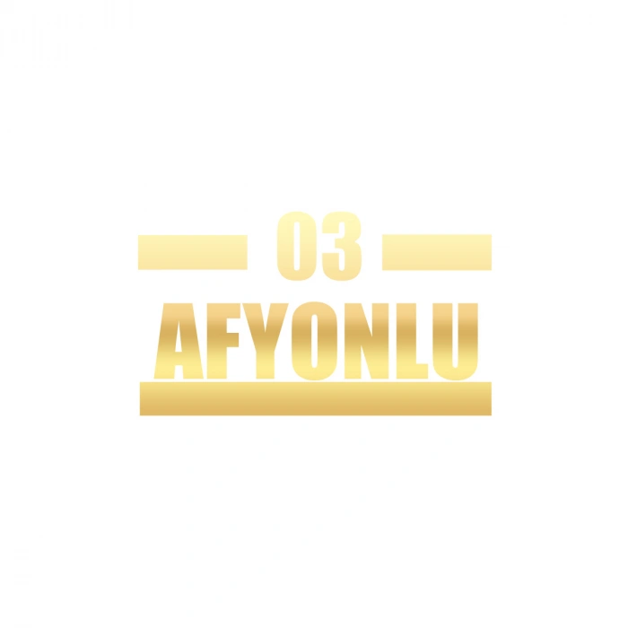 03 Afyonlu Araba Sticker 17x17 Cm Gold