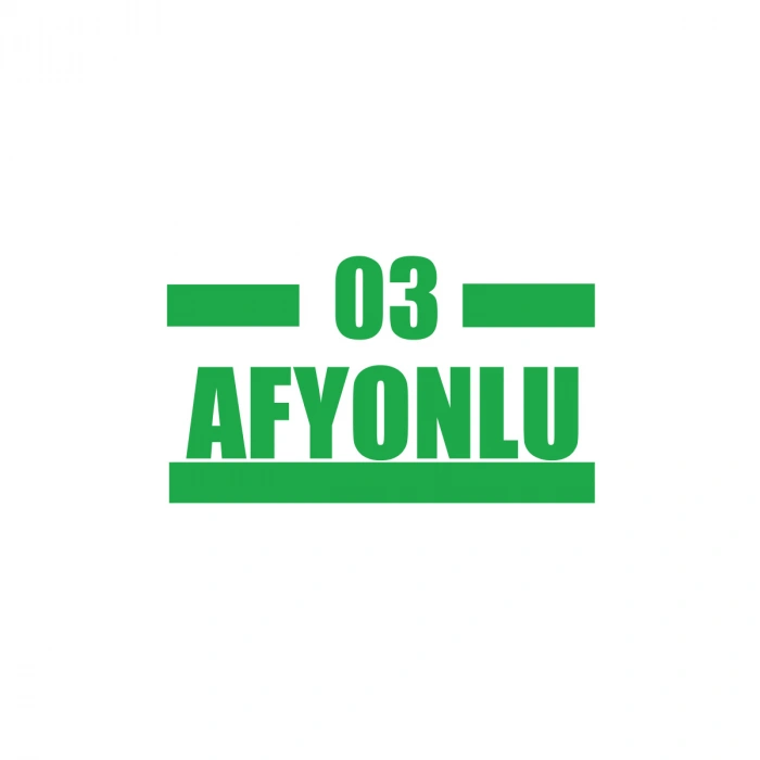 03 Afyonlu Araba Sticker 17x17 Cm Yeşil