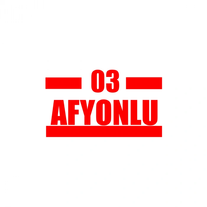 03 Afyonlu Araba Sticker 17x17 Cm Kırmızı