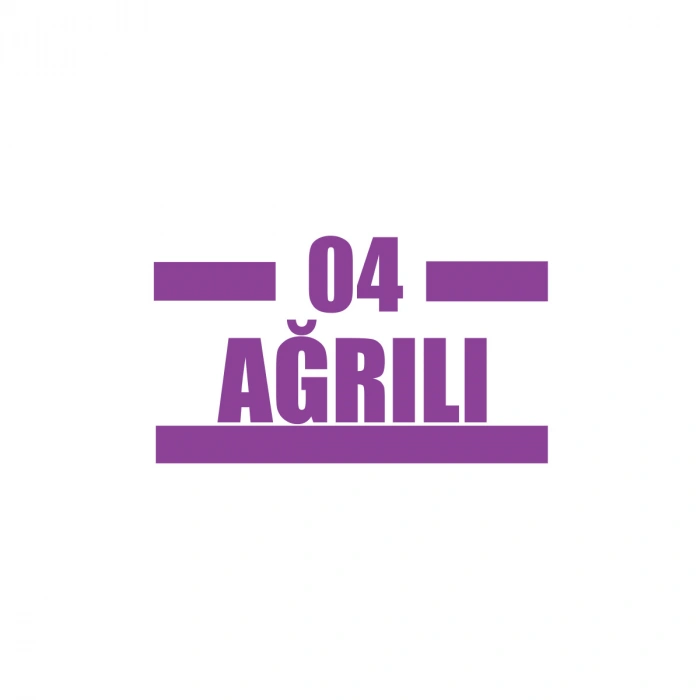 04 Ağrılı Araba Sticker 17x17 Cm Mor