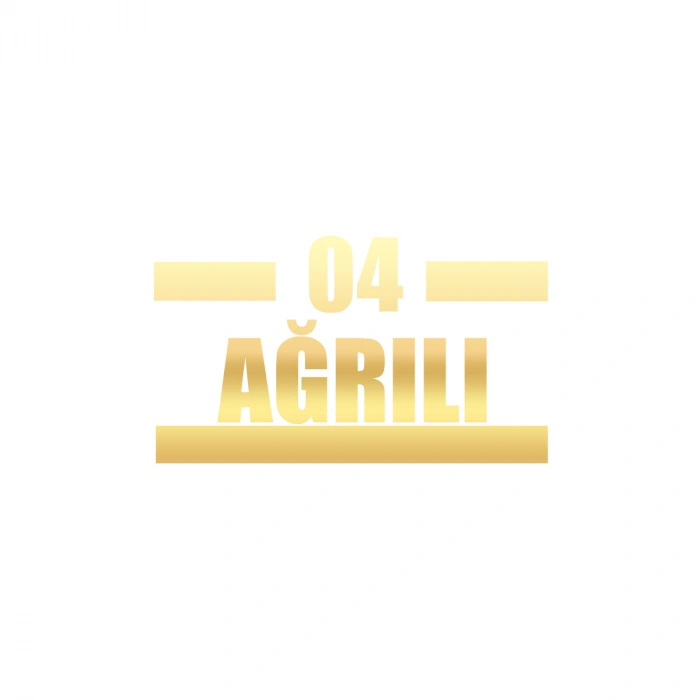 04 Ağrılı Araba Sticker 17x17 Cm Gold