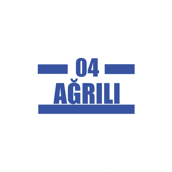 04 Ağrılı Araba Sticker 17x17 Cm Mavi