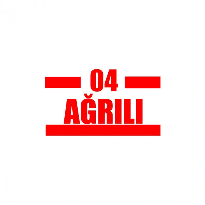 04 Ağrılı Araba Sticker 17x17 Cm Kırmızı