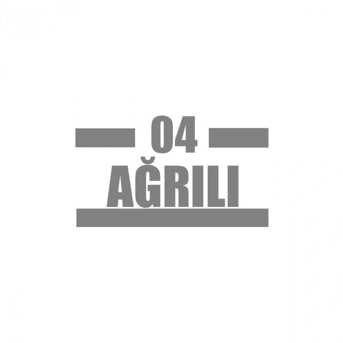 04 Ağrılı Araba Sticker 17x17 Cm Gri