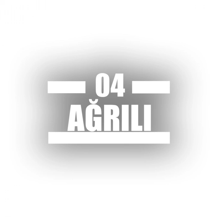 04 Ağrılı Araba Sticker 17x17 Cm Beyaz