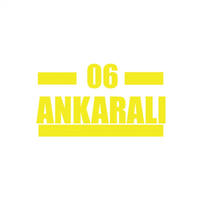 06 Ankaralı Araba Sticker 17x17 Cm Sarı