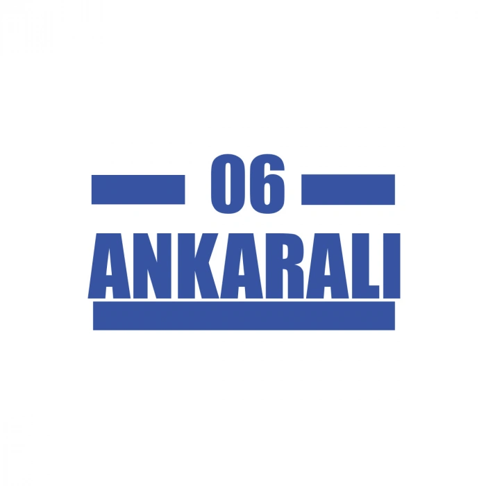 06 Ankaralı Araba Sticker 17x17 Cm Mavi