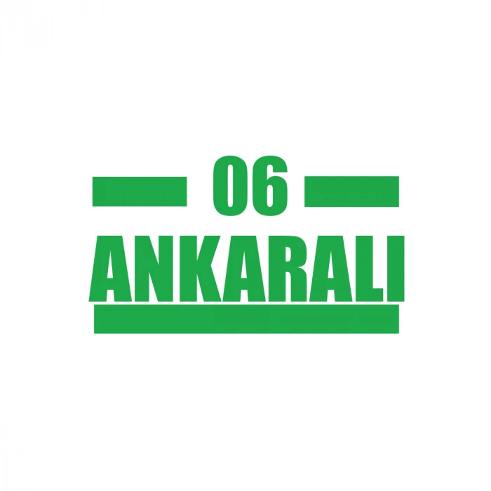 06 Ankaralı Araba Sticker 17x17 Cm Yeşil