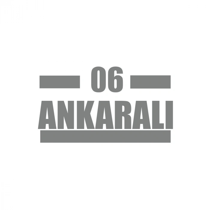 06 Ankaralı Araba Sticker 17x17 Cm Gri