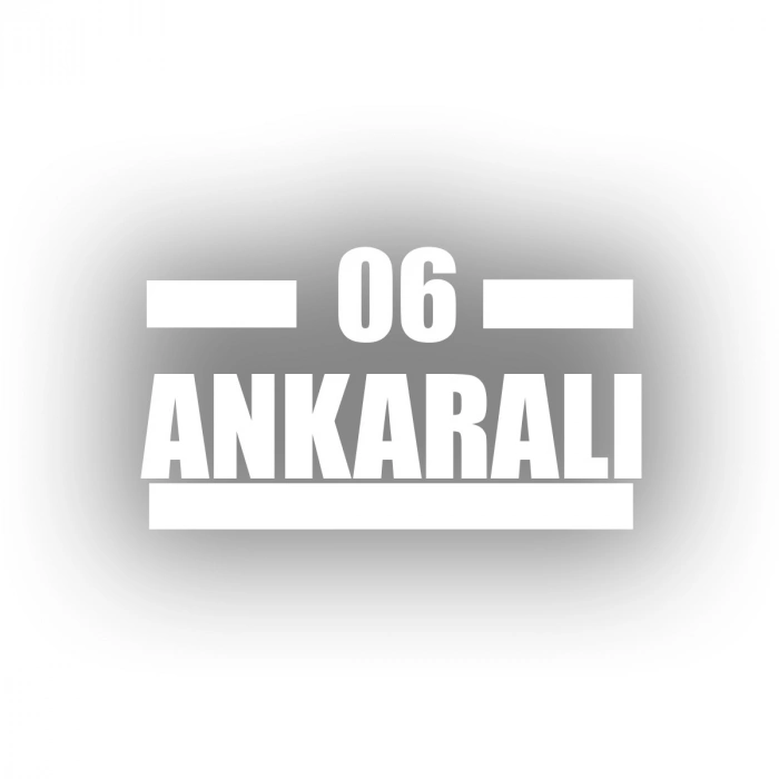 06 Ankaralı Araba Sticker 17x17 Cm Beyaz