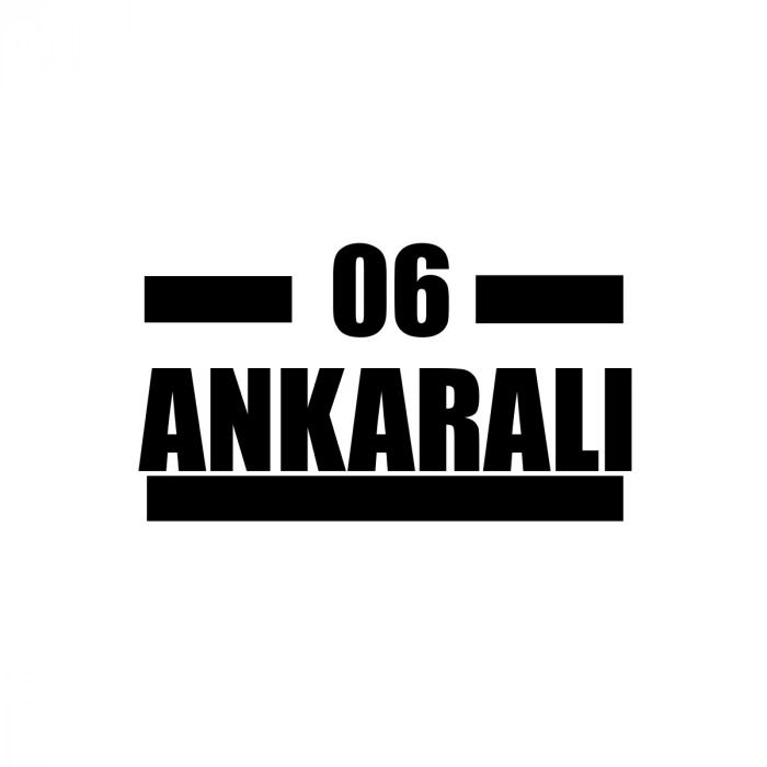 06 Ankaralı Araba Sticker 17x17 Cm Siyah