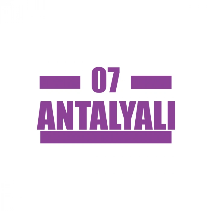 07 Antalyalı Araba Sticker 17x17 Cm Mor