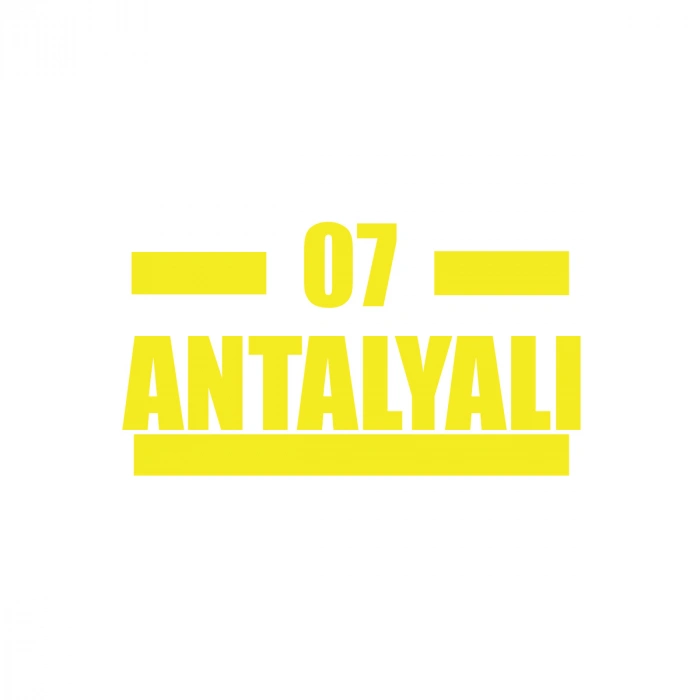 07 Antalyalı Araba Sticker 17x17 Cm Sarı