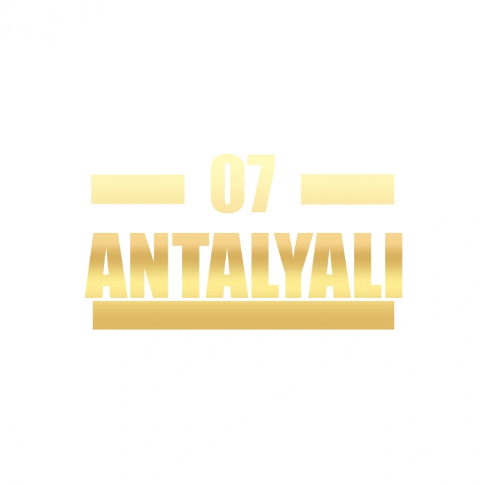 07 Antalyalı Araba Sticker 17x17 Cm Gold
