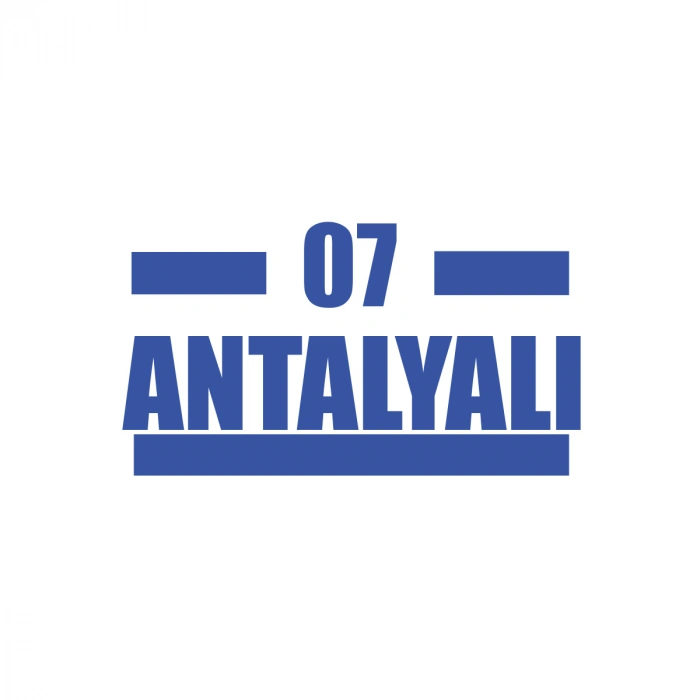 07 Antalyalı Araba Sticker 17x17 Cm Mavi