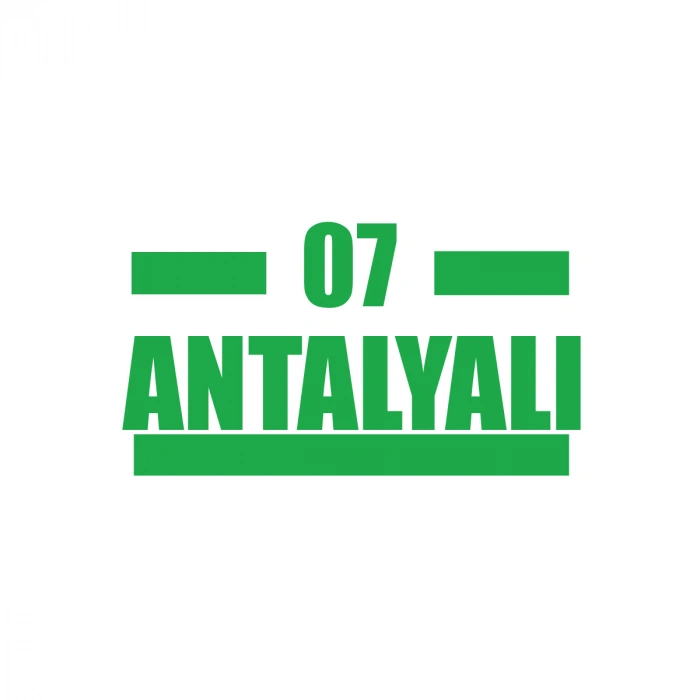 07 Antalyalı Araba Sticker 17x17 Cm Yeşil